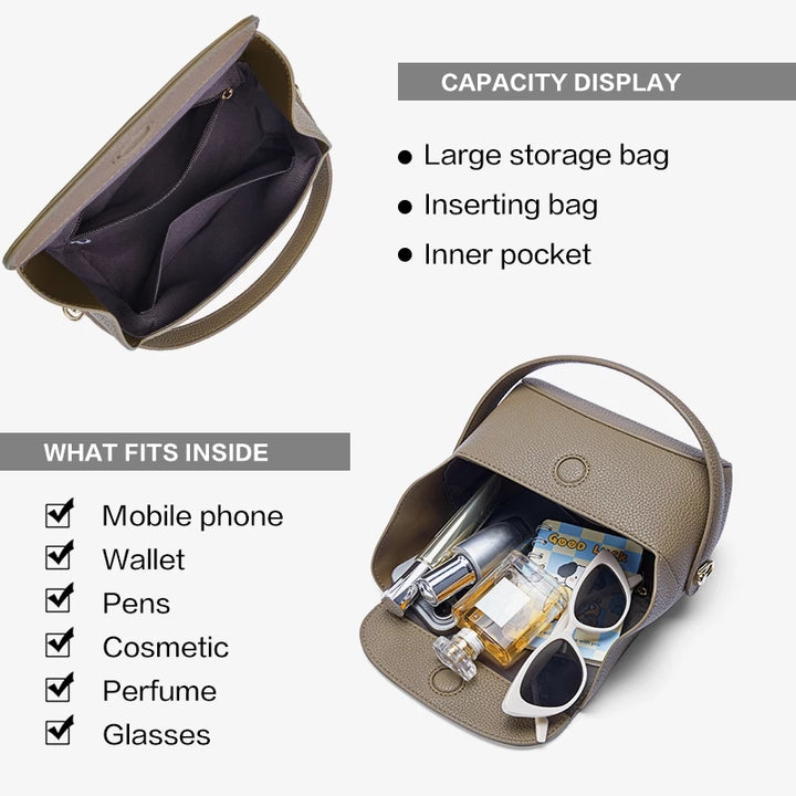 Bostanten Amber Bag, Magnetic Buckle Design Lychee