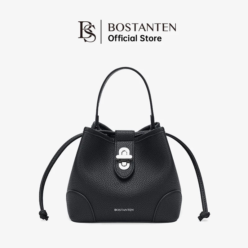 Bostanten Women's Drawstring Bag with Buckle Lock