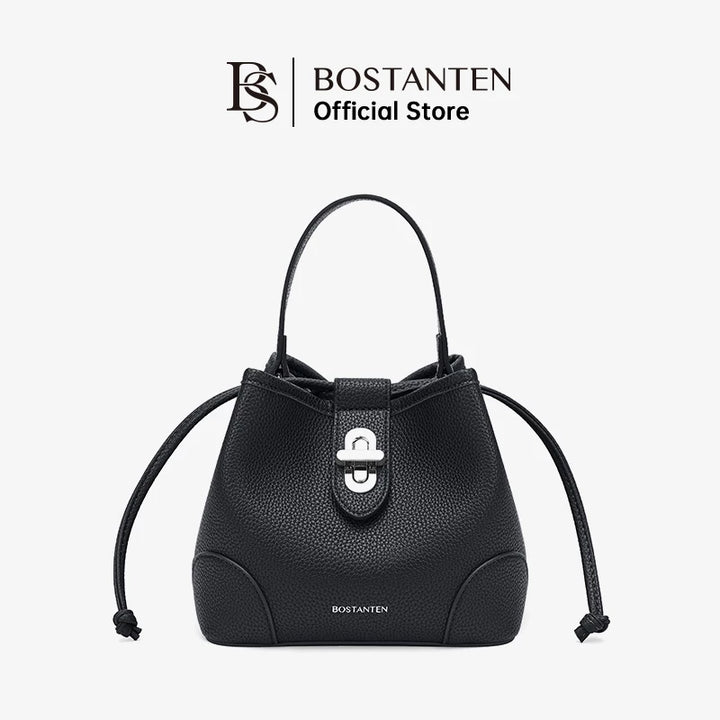 Bostanten Women's Drawstring Bag with Buckle Lock