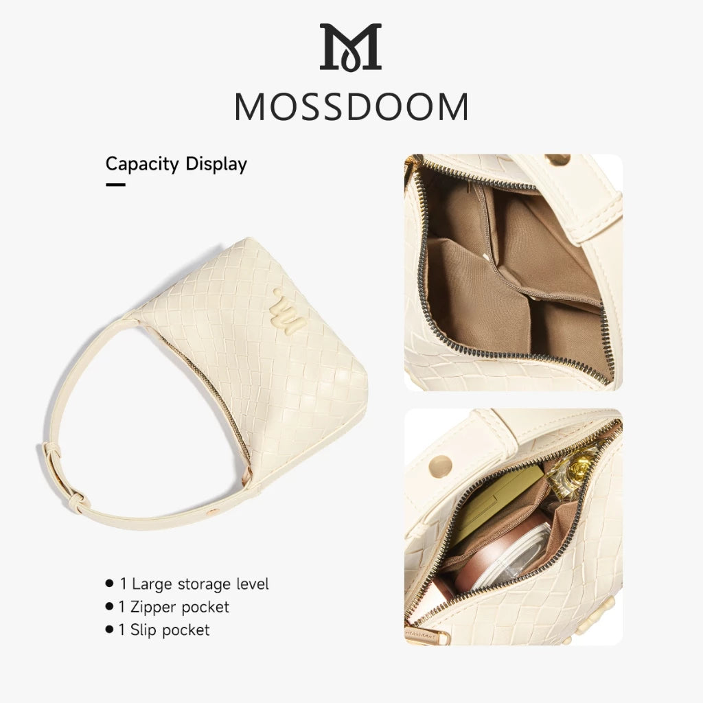 MOSSDOOM Celestia Bag Exquisite Elegant -Woven Texture Underarm Shoulder Bag
