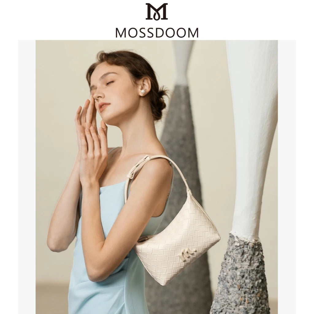 MOSSDOOM Celestia Bag Exquisite Elegant -Woven Texture Underarm Shoulder Bag