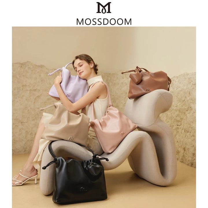 MOSSDOOM Danica Bag- High-Capacity Soft Cloud-shaped Drawstring Shoulder Bag for Women