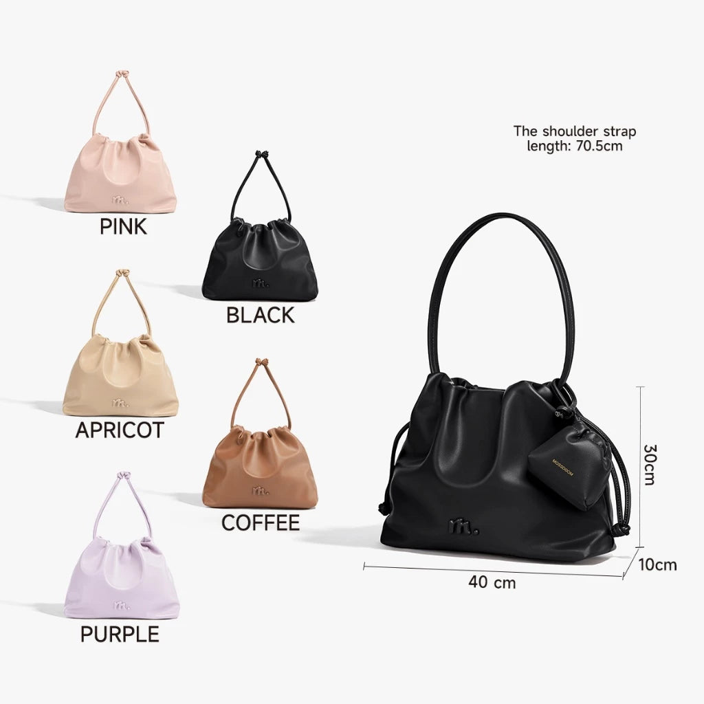 MOSSDOOM Danica Bag- High-Capacity Soft Cloud-shaped Drawstring Shoulder Bag for Women