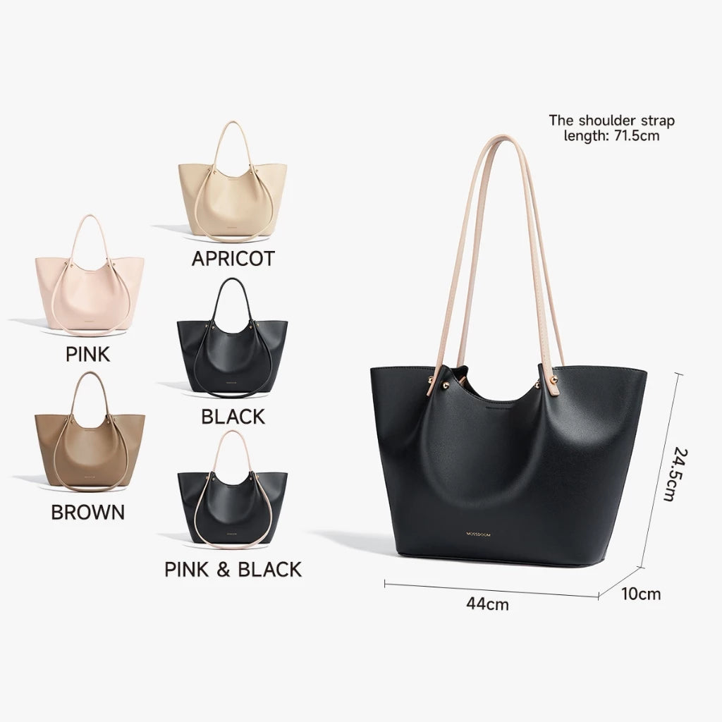 MOSSDOOM Women's Bag Perla Bag Simple Elegant Handbag Bucket Tote Bag Shoulder Bag for Women