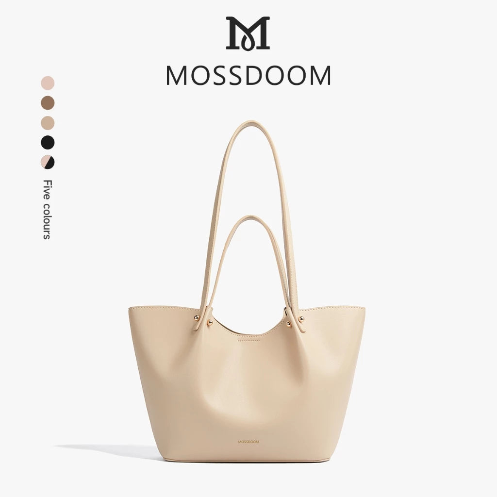 MOSSDOOM Women's Bag Perla Bag Simple Elegant Handbag Bucket Tote Bag Shoulder Bag for Women